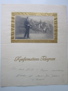 Konfirmationstelegram fra 1925